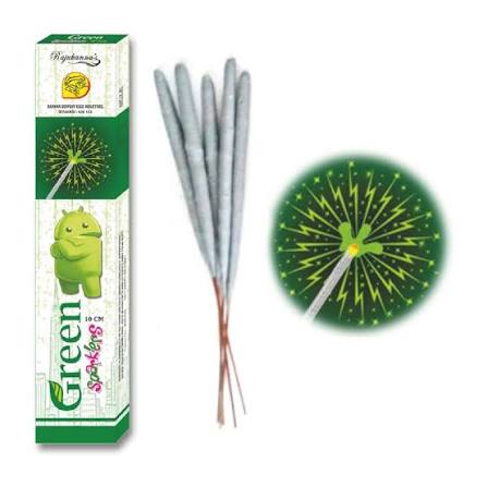 10 Cm Green Sparklers  (10 Pcs)