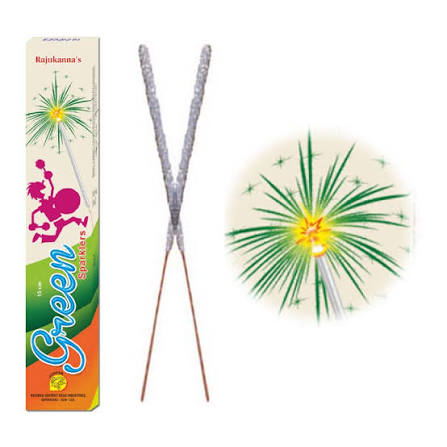15 Cm Green Sparklers  (10 Pcs)