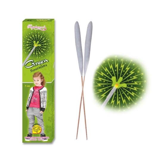 7 Cm Green Sparklers   (10 Pcs)
